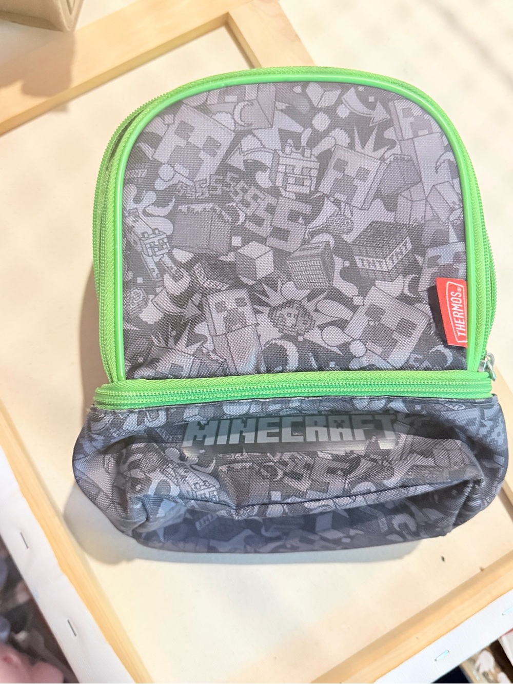 Thermos Gray & Lime Green Minecraft Lunch Bag